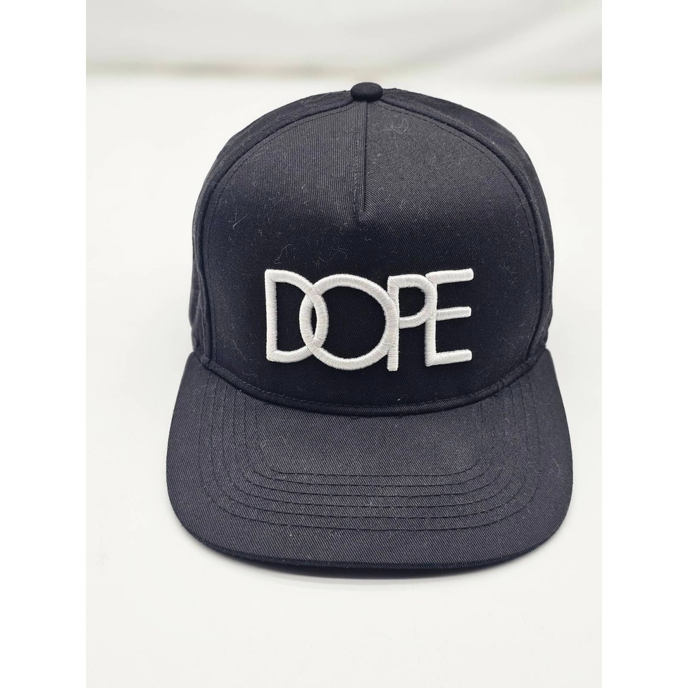 DOPE Black Solid Snapback Hat Cap, One Size Adjustable, Unisex Adults - Picture 1 of 7